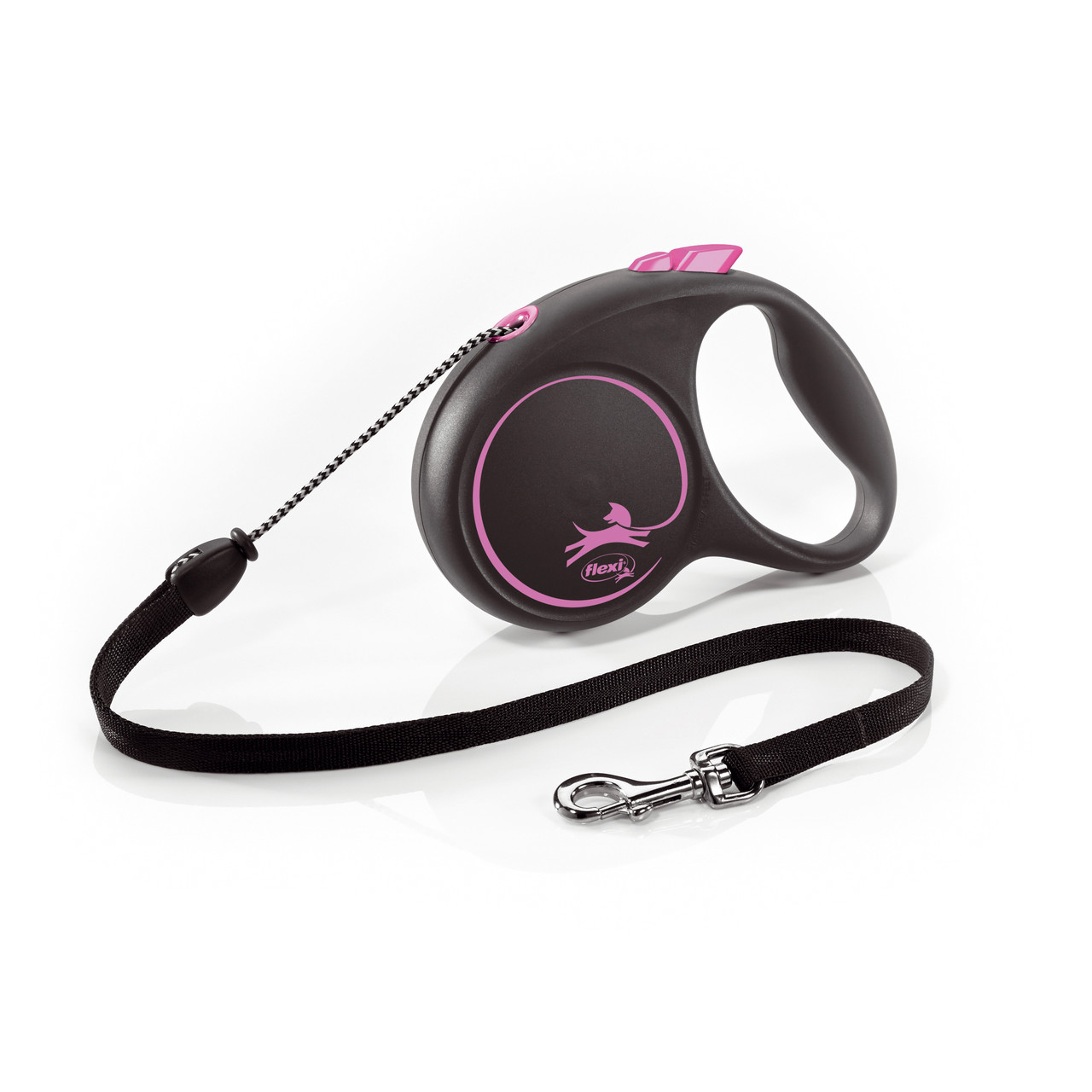Поводок рулетка для собак Flexi Black Design M 5 м до 20 кг розовый