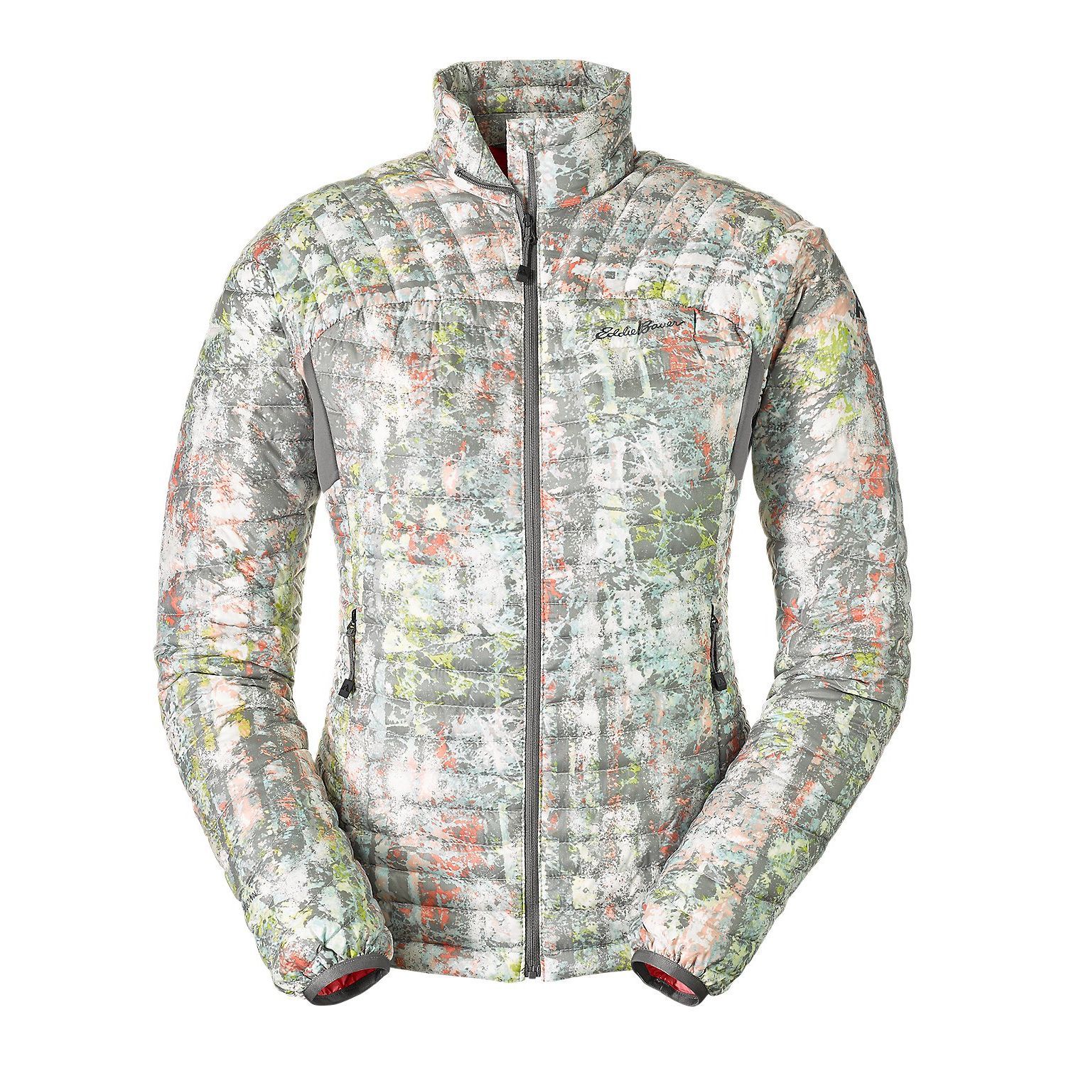 Куртка Eddie Bauer Womens MicroTherm StormDown Jacket Print XS Сірий (1142CH)