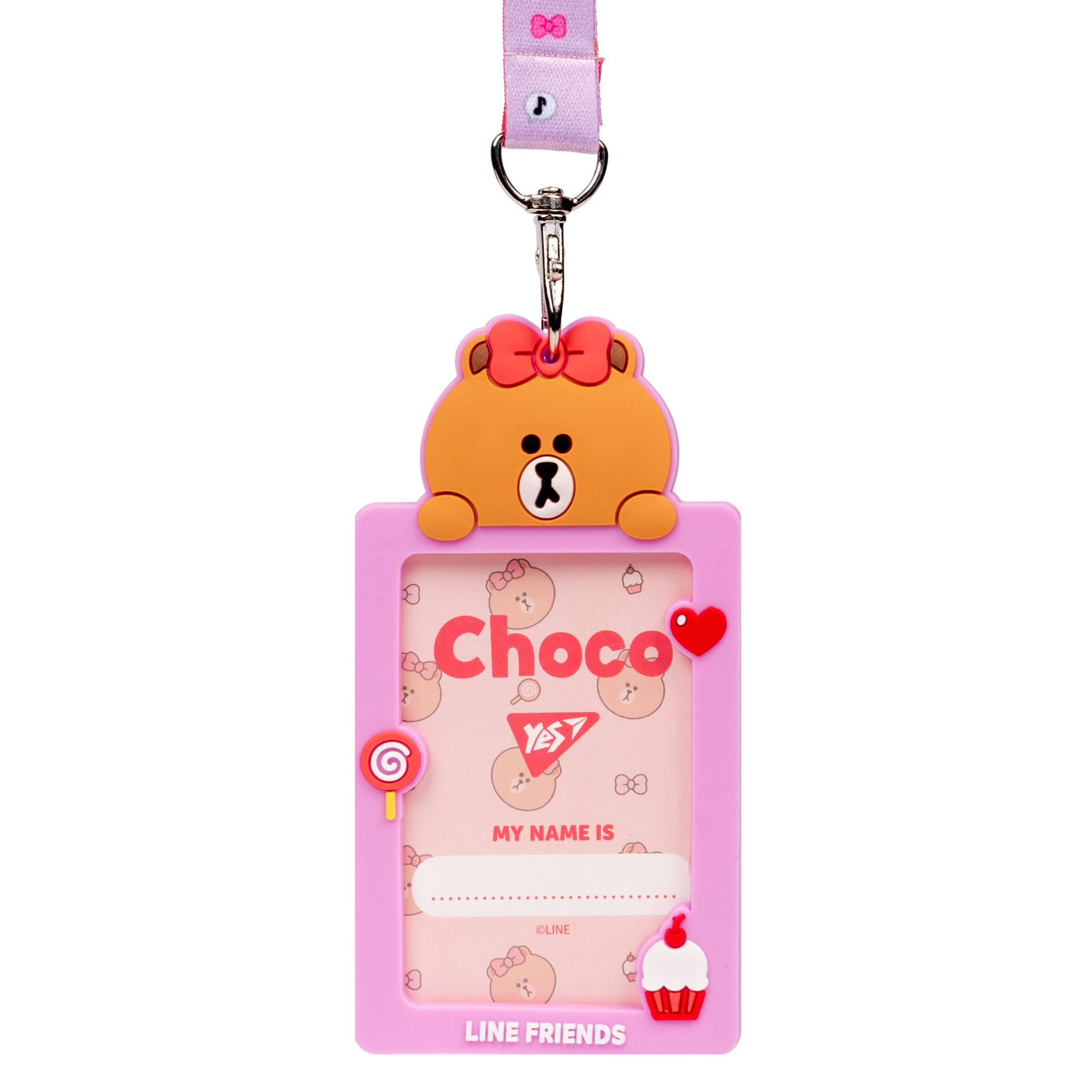 Бейдж силиконовый на ленте YES Line Friends. Choco (940300)