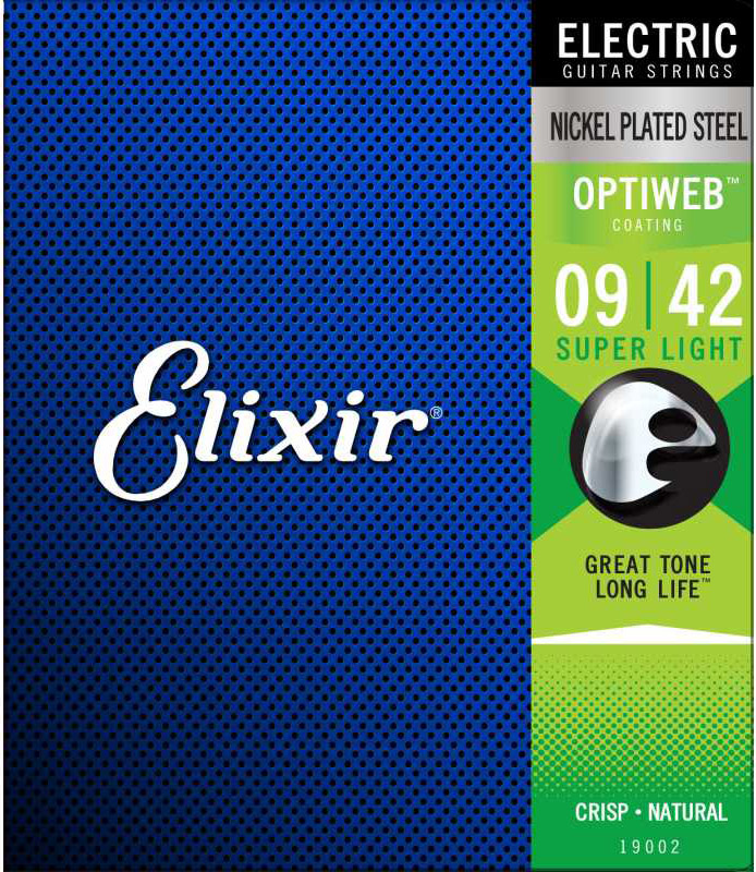 Струны для электрогитары Elixir 19002 Optiweb Nickel Plated Steel Super Light 9/42