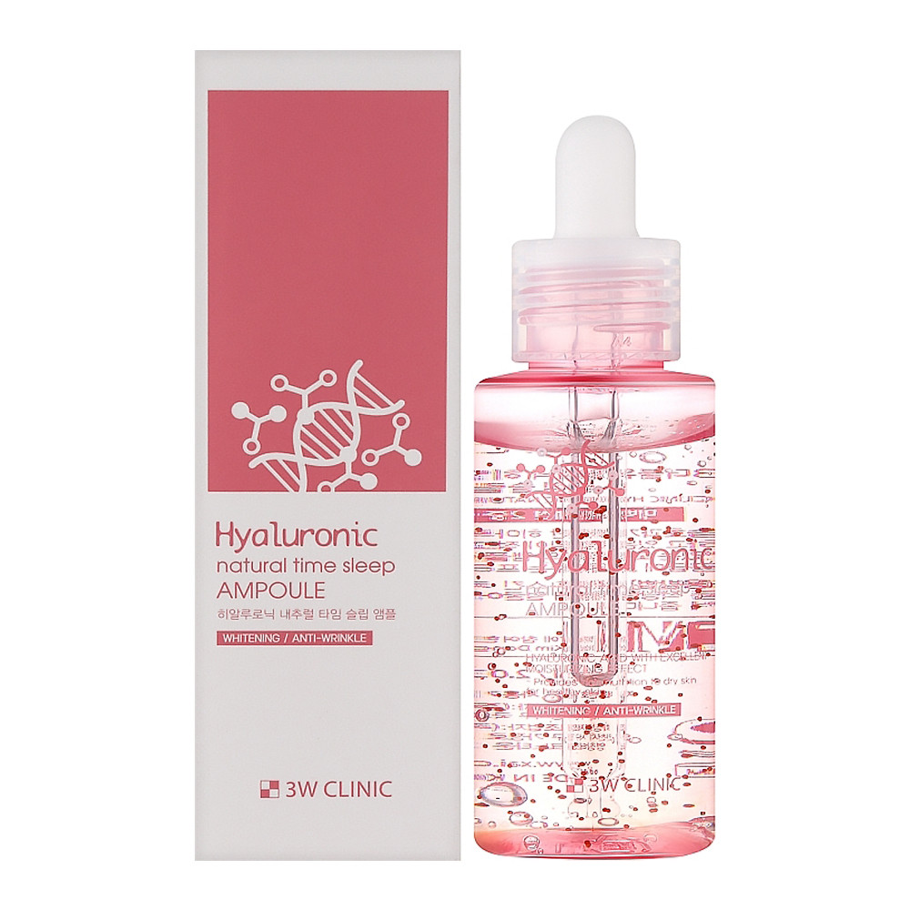Нічна зволожуюча ампульна сироватка 3W Clinic Hyaluroniс Natural Time Sleep Ampoule 60 мл (8809772620643)