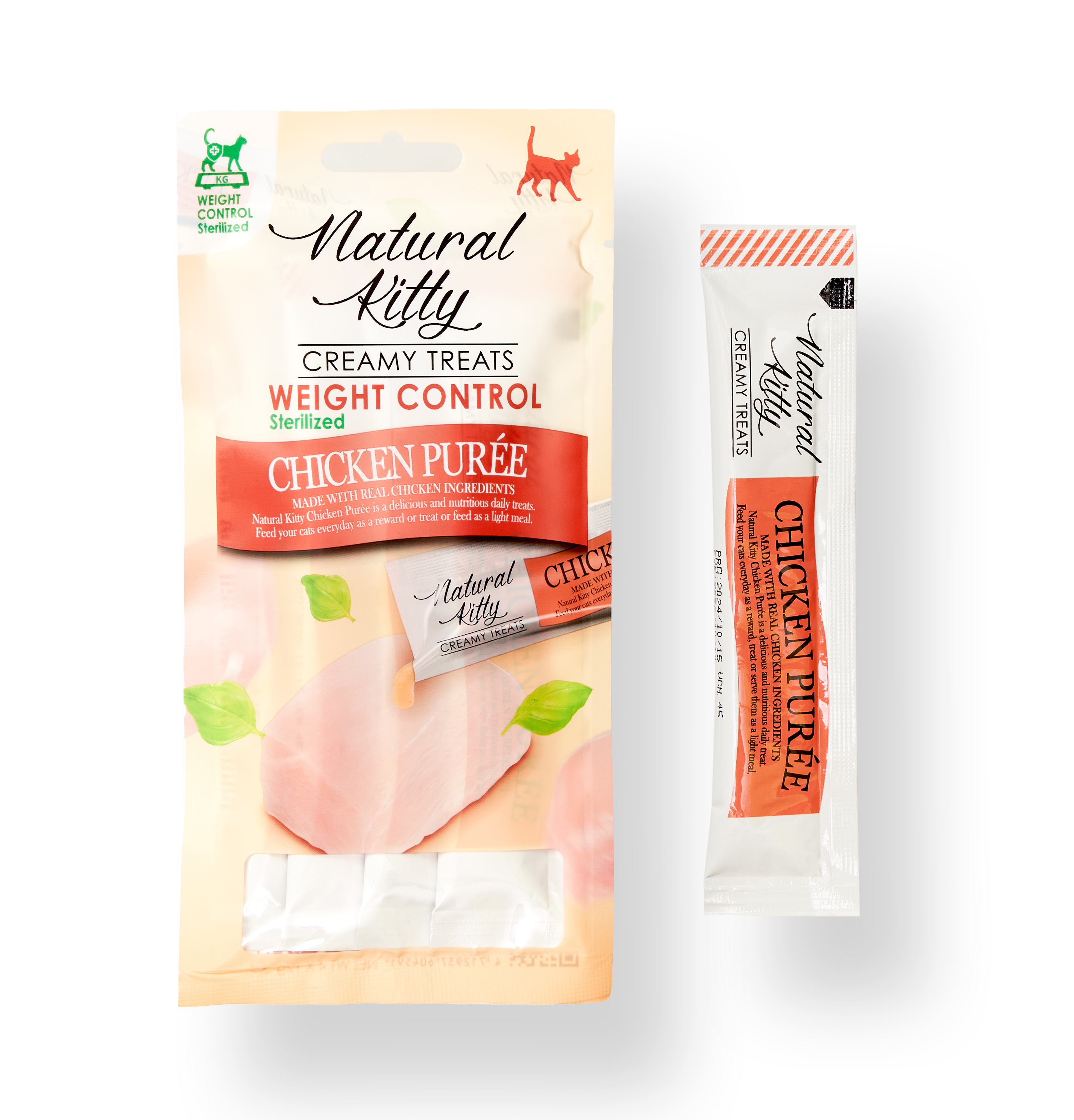 Пюре для стерилизованных котов Natural Kitty Контроль веса Курица 4х12 г (SNK24015)