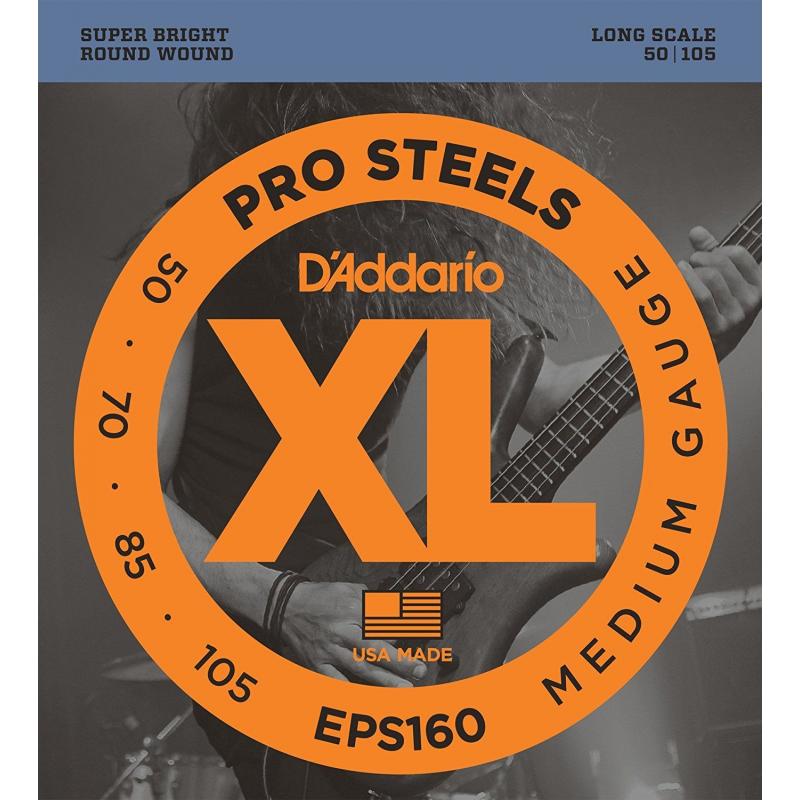 Струни для бас-гітари D'Addario EPS160 Pro Steels Medium Electric Bass Strings 50/105