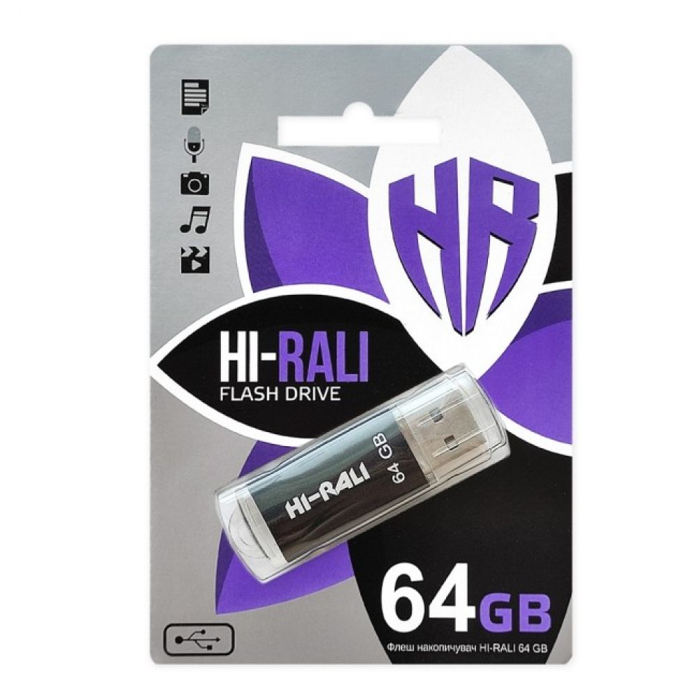 Флеш память Hi-Rali Rocket USB 2.0 64GB Black