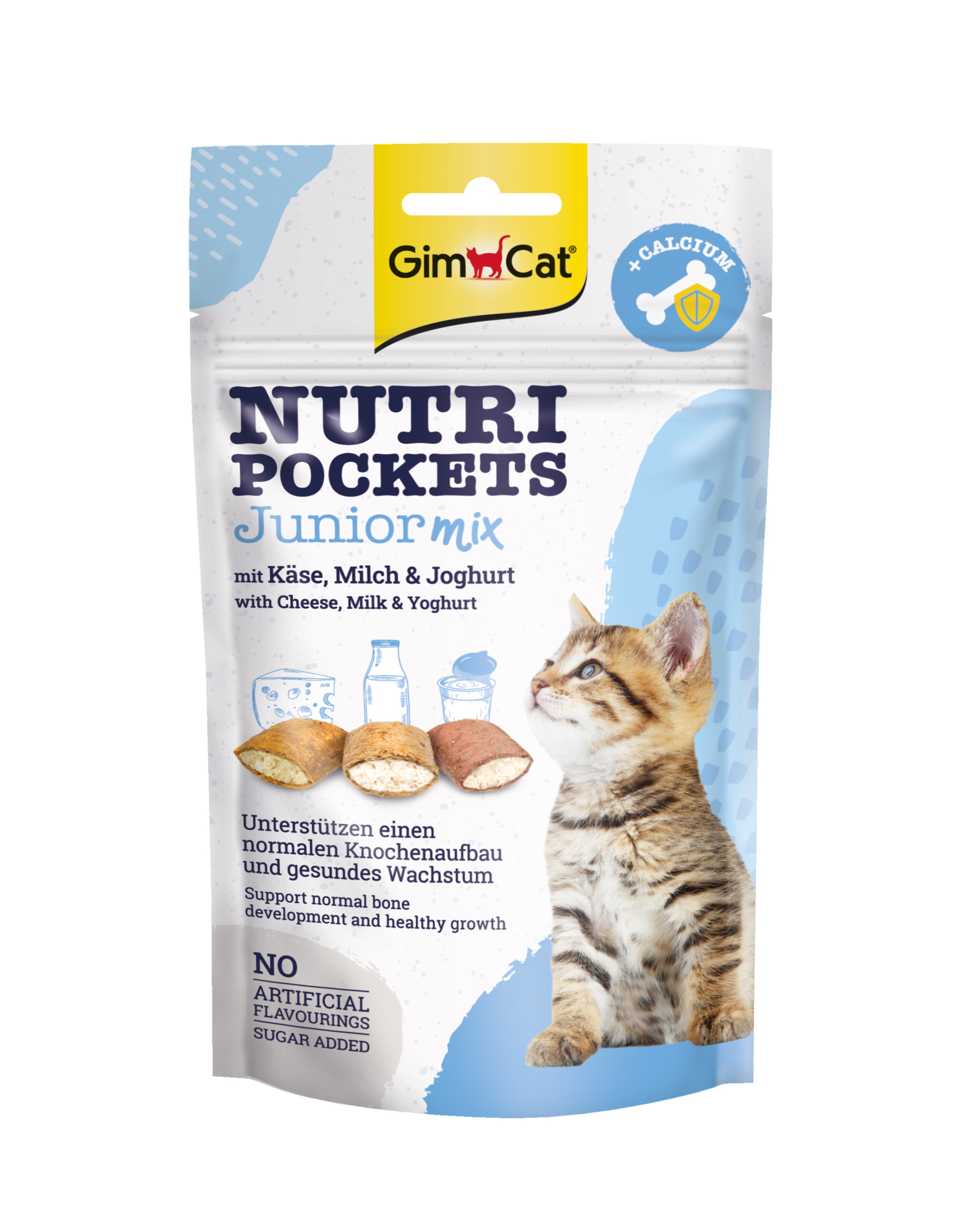 Лакомства для котят с кальцием GimCat Nutri Pockets Junior Mix 60 г (418261\419381)