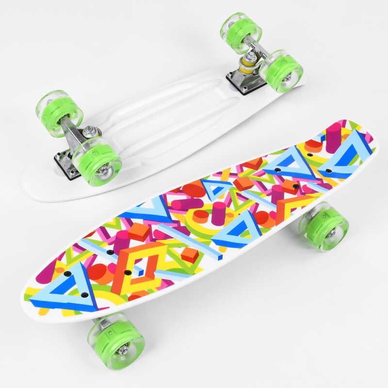 Скейт Пенні борд Best Board з PU колісами, що світяться, Multicolor (99648)