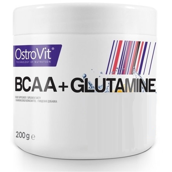 Аминокомплекс для спорта OstroVit BCAA + Glutamine 200 g /20 servings/ Orange