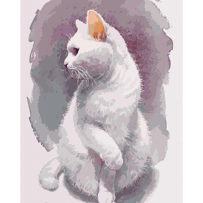 Картина за номерами Ідейка "Тендітний кіт" 40х50 см KHO4181