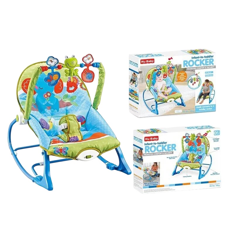 Шезлонг Hu Baby Rocker 3 подвески Разноцветный (157234)