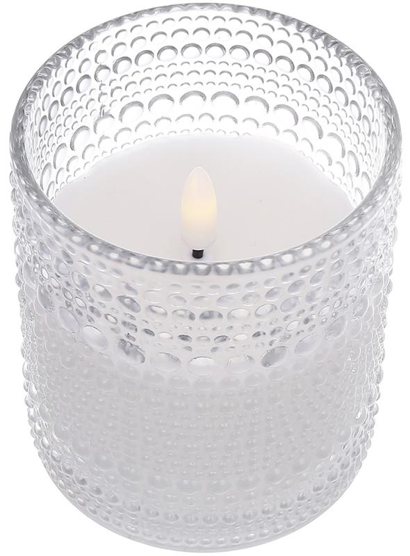 LED-свічка BonaDi 9x10 см Smoky Gray (DP231242) з живим полум'ям
