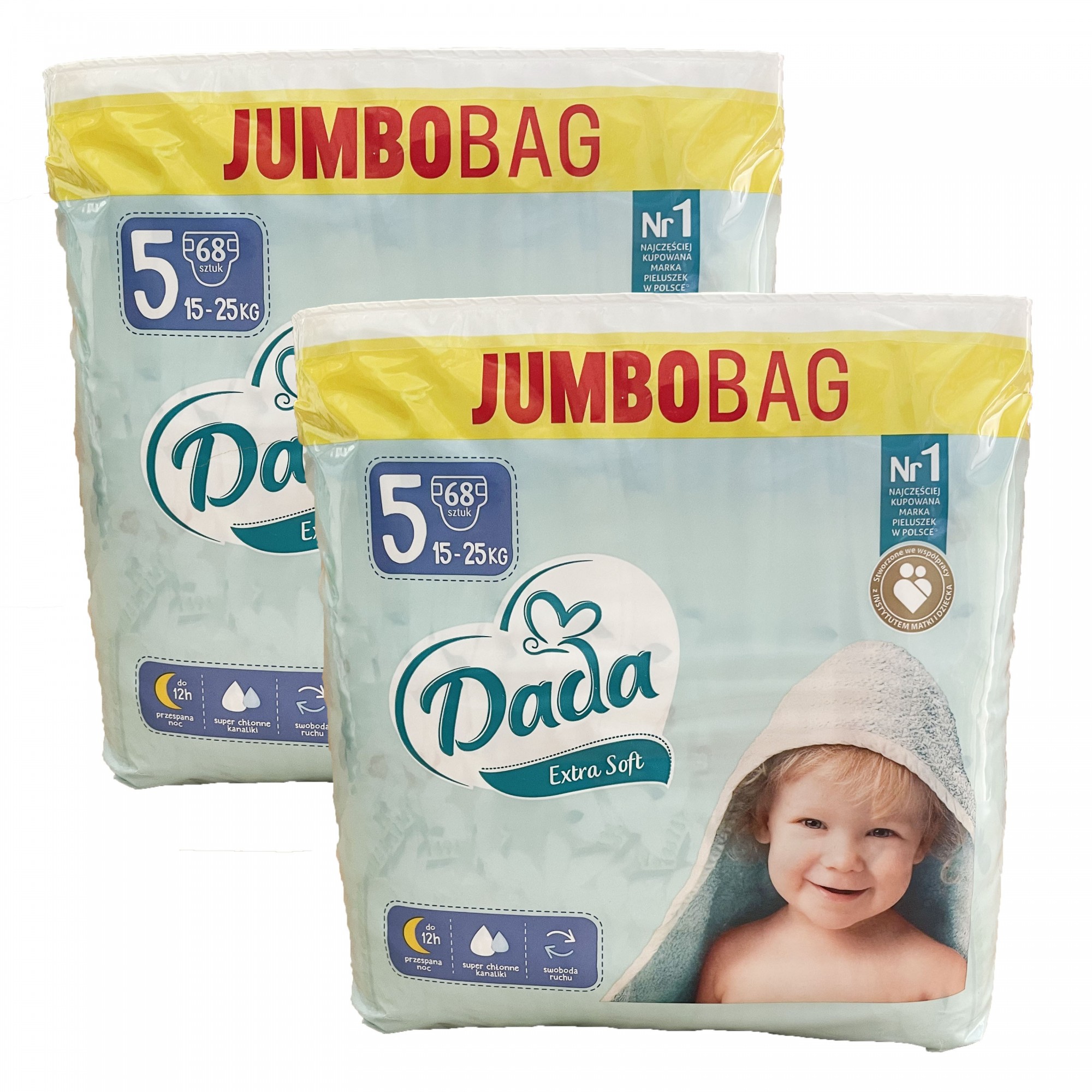 Подгузники Dada JUMBOBAG Extra Soft 5 JUNIOR 15-25 кг 136 шт (53193102)