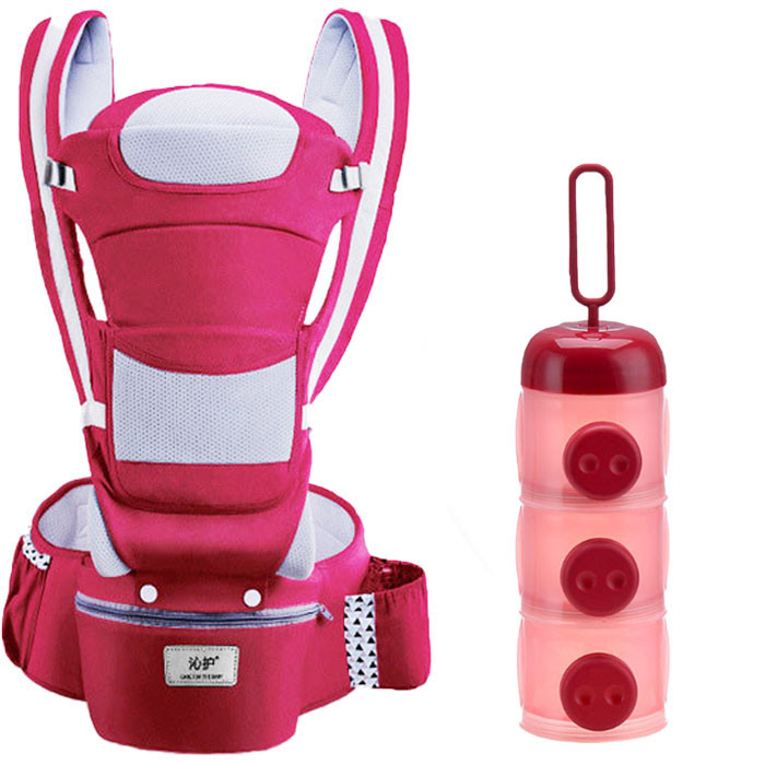 Хипсит, Эрго-рюкзак, кенгуру переноска Baby Carrier 6 в 1 Красный и Контейнер для детских смесей (n-1396)