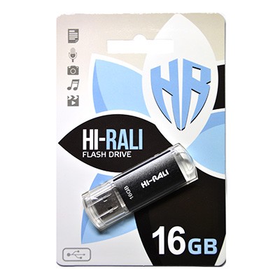 Флеш-накопитель USB 16GB Hi-Rali Rocket Series Black (HI-16GBVCBK)