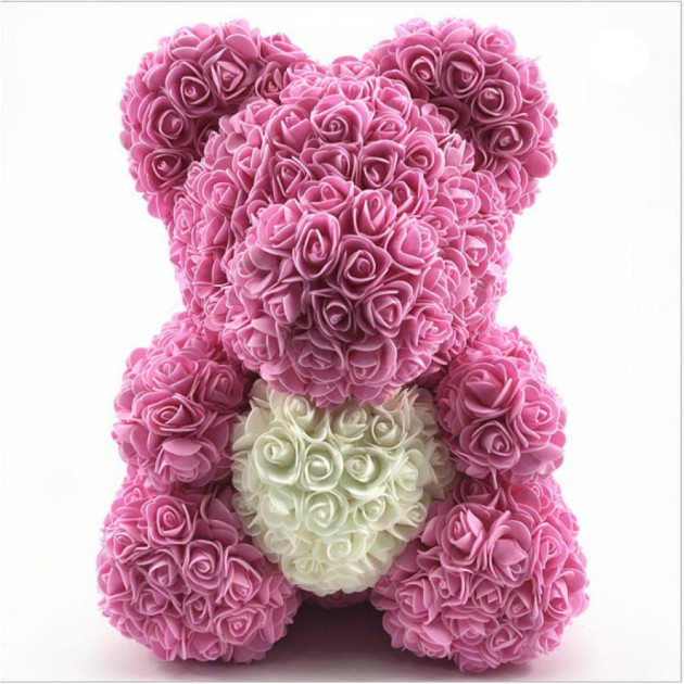 Ведмедик з троянд Zupo Crafts 25 см Рожевий (111697138719)