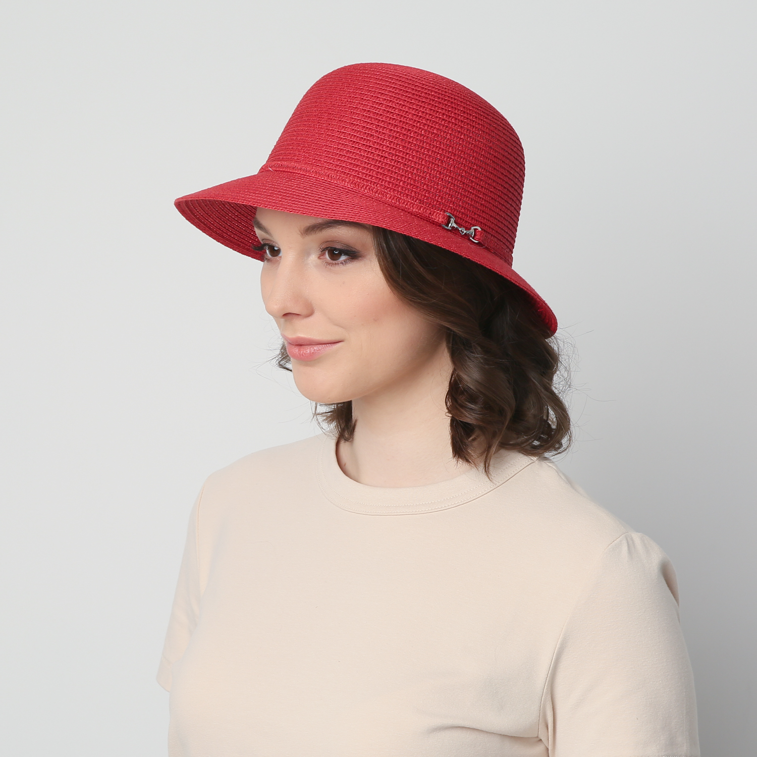 Шляпа женская с маленькими полями LuckyLOOK 844-026 One size Красный