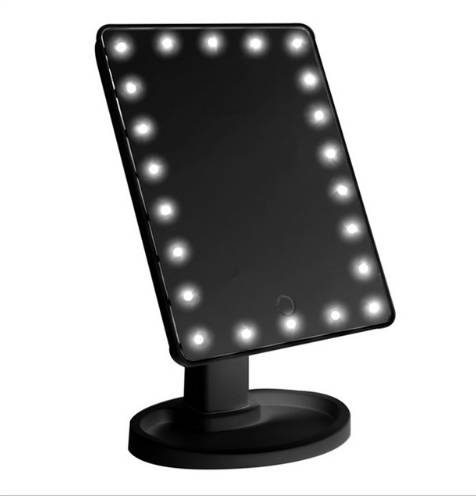 Настольное зеркало для макияжа с LED подсветкой Черное (K101005013)