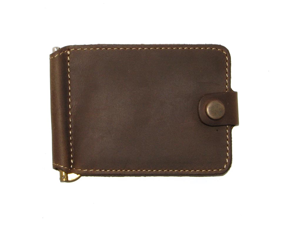 Затискач для грошей DNK Leather DNK Затискач-H col.G 8,0*11,0*1,0 см Коричневий