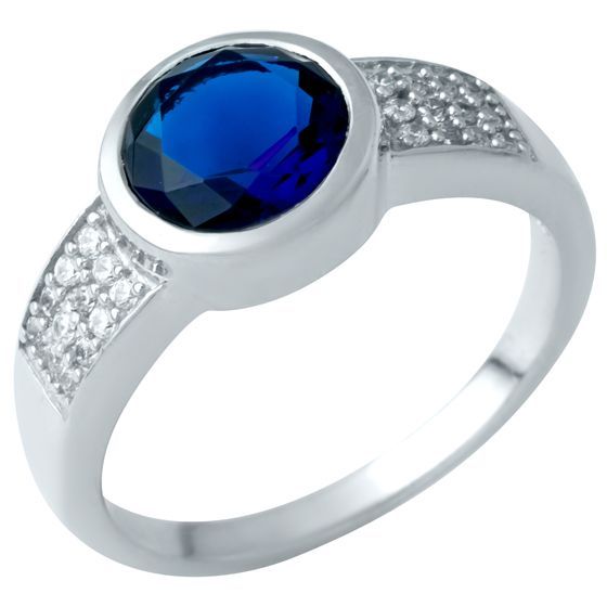 Серебряное кольцо SilverBreeze с сапфиром nano 1.702ct (1937815) 17 размер