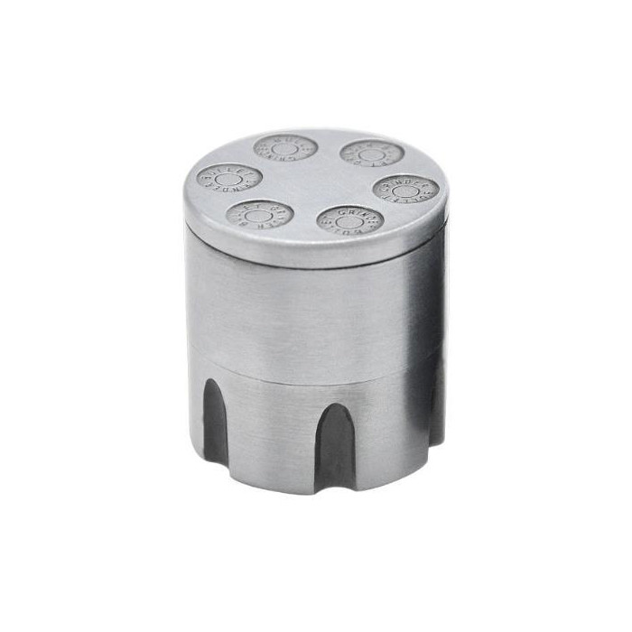 Гриндер для подрібнення тютюну ASHTRAY Барабан Револьвера HL-245 Silver (do222-hbr)