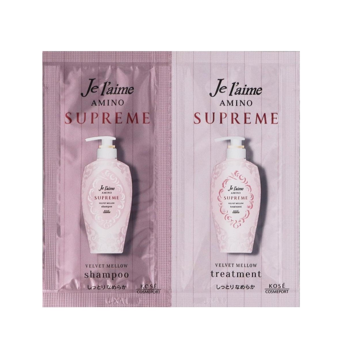 Набор шампуня и кондиционера с ароматом розы и жасмина Je l'aime Amino Supreme Velvet Mellow Kose Cosmeport 10мл+10мл