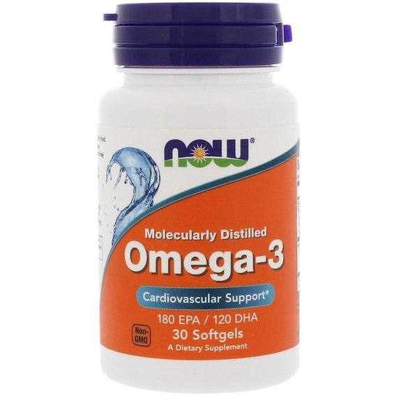 Омега 3 NOW Foods Omega-3 Molecularly Distilled Softgels 30 Softgels