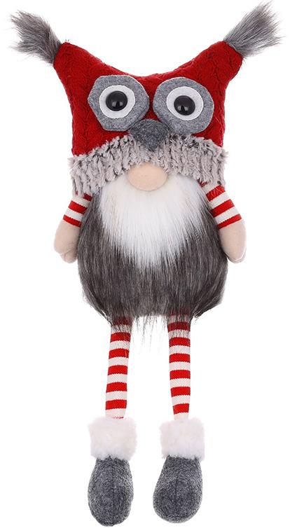Декоративная сидячая игрушка Gnome with owl hat 44 см Разноцветный BonaDi DP232205