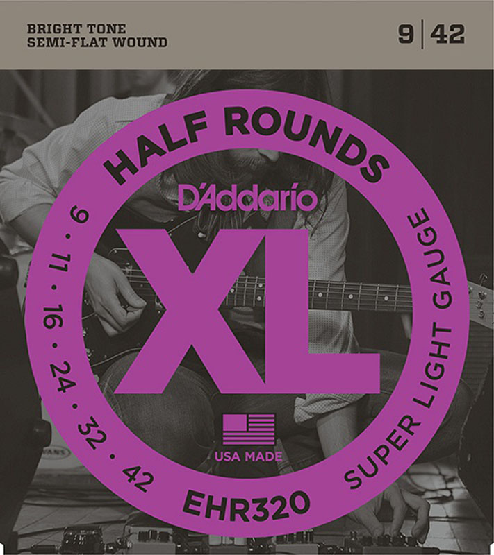 Струны для электрогитары D'Addario EHR320 Half Rounds Super Light Electric Guitar Strings 9/42