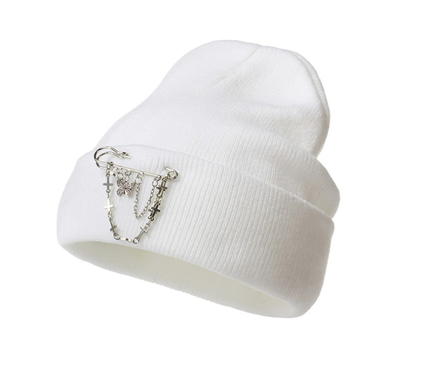 Шапка Jsstore Бабочка с Цепочкой и булавкой One Size Белая