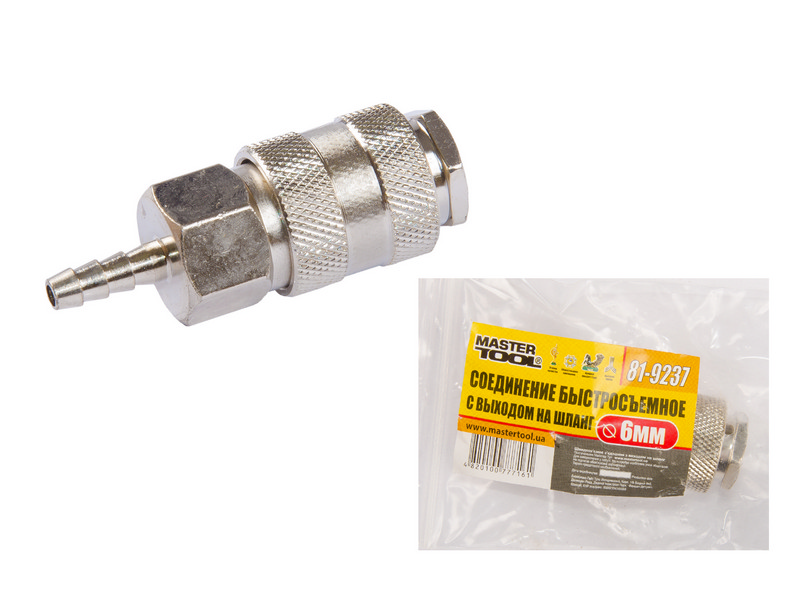 Соединение быстросъемное 6мм под шланг MASTERTOOL GM (81-9237)