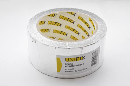 Скотч алюмінієвий UNIFIX 50 мм х 25 м Білий (051746)