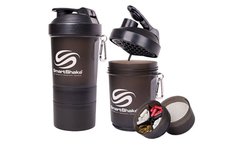 Шейкер planeta-sport 3-х камерний для спортивного харчування Smart Shaker Original FI-5053 Чорний