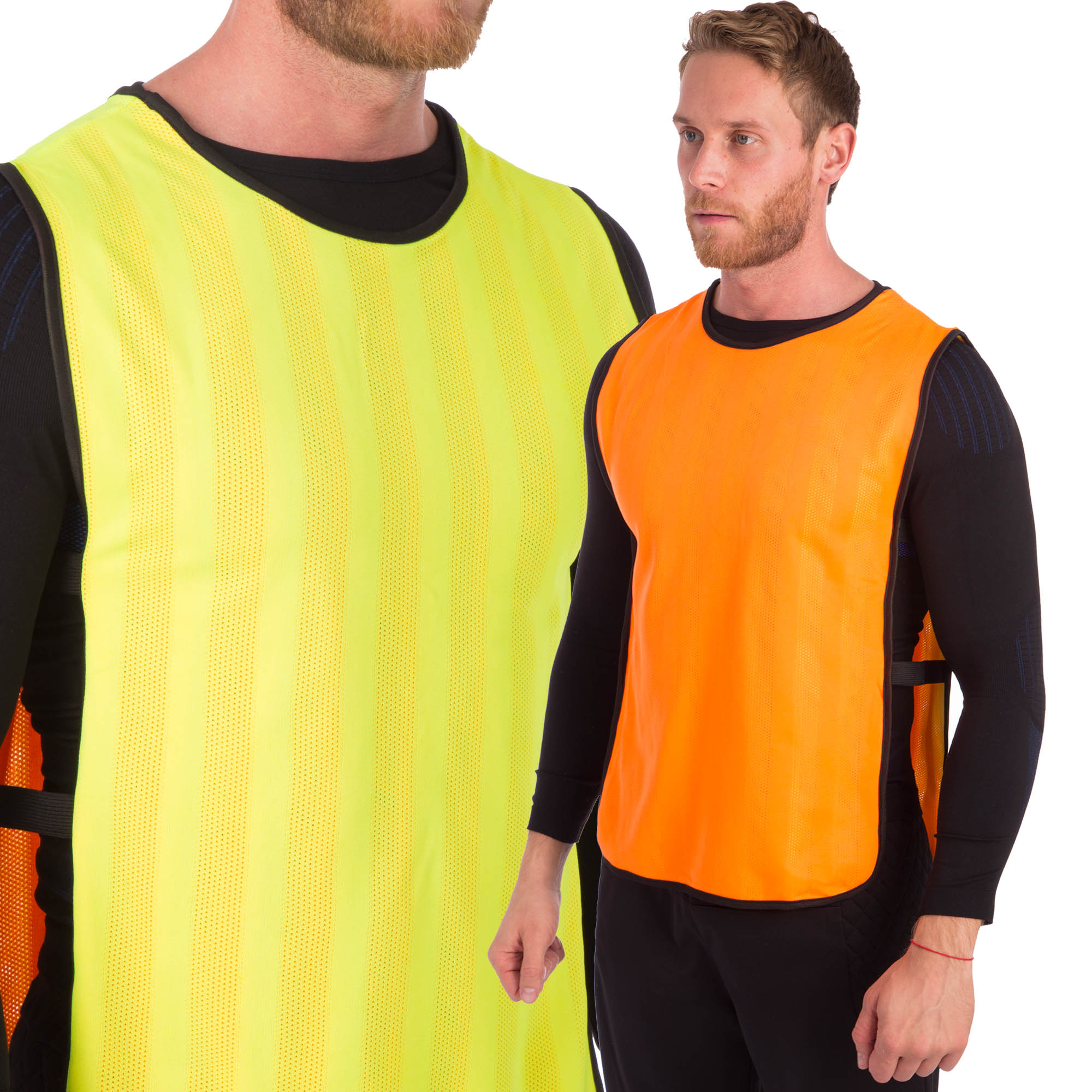 Манишка для футбола двусторонняя мужская с резинкой SP-Sport CO-0792 Лимонный-Оранжевый