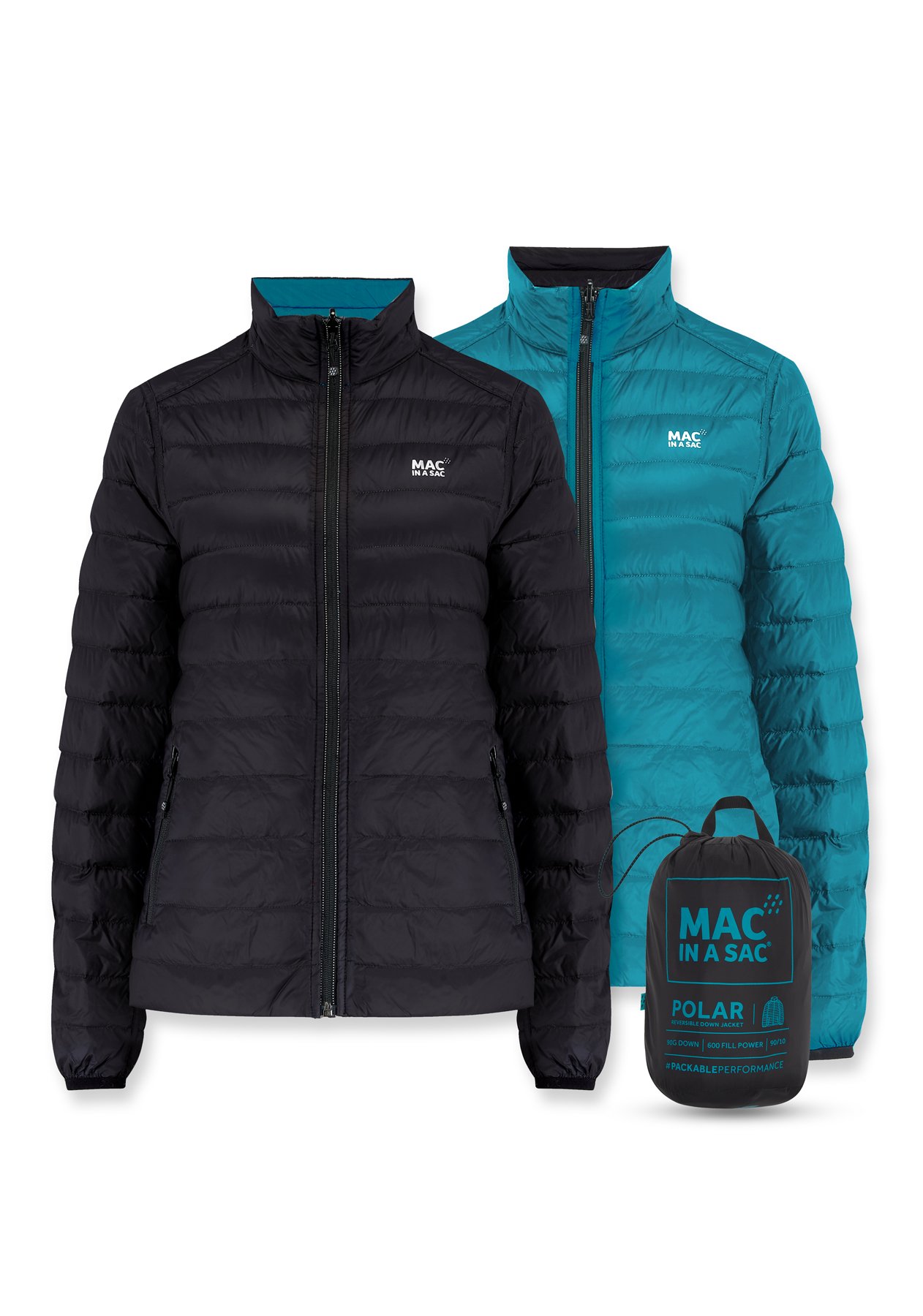 Пуховик Mac in a Sac POLAR REVERSIBLE DOWN JACKET WMS XXL Black/Teal (1190JB/TL 18)