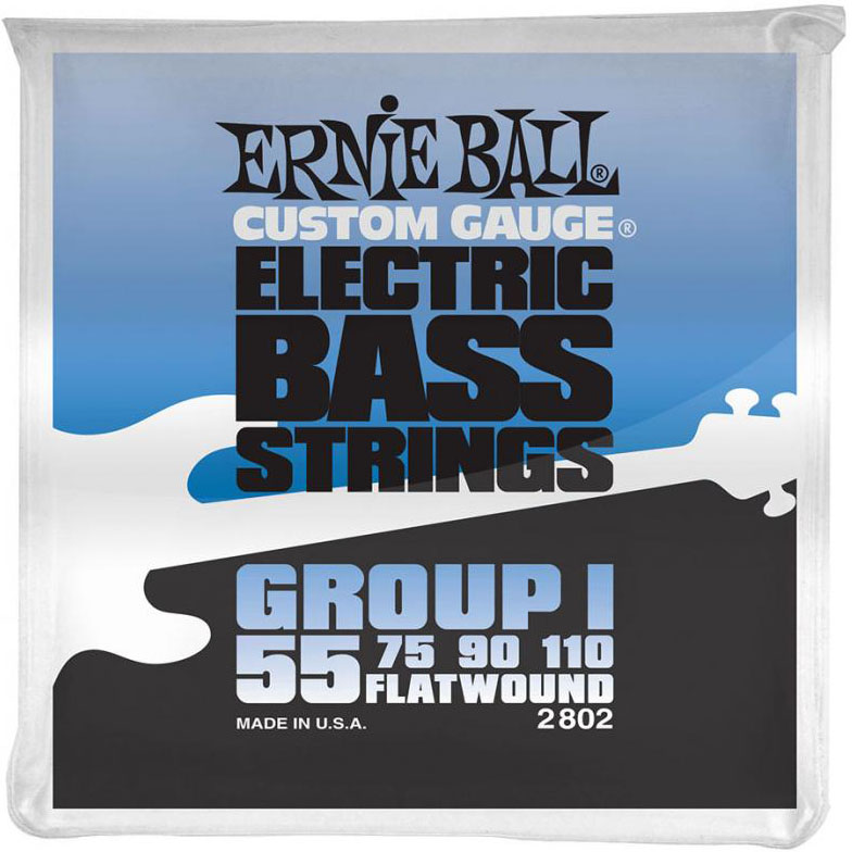 Струни для бас-гітари Ernie Ball 2802 Flatwound Bass Group I 55/110