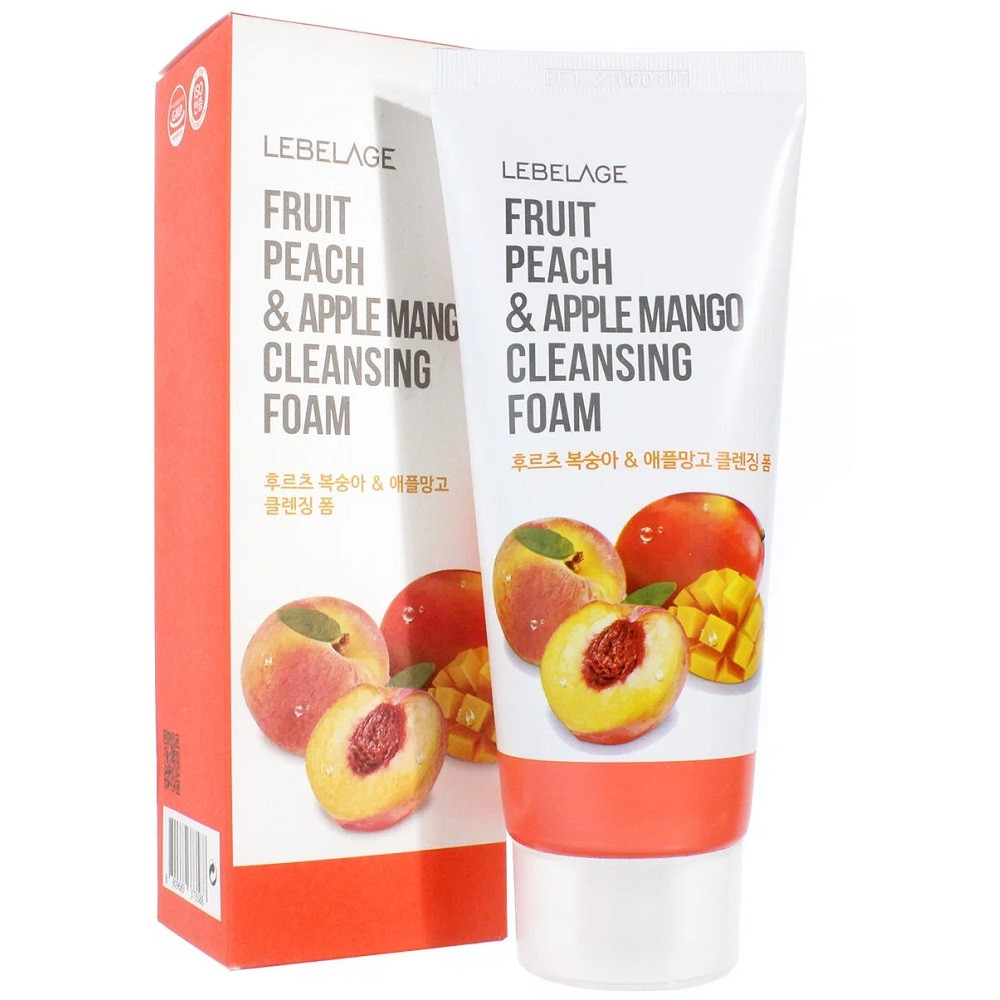 Пенка для умывания с персиком и яблоком Lebelage Fruit Peach&Apple Cleansing Foam 100 мл (8809689373588)