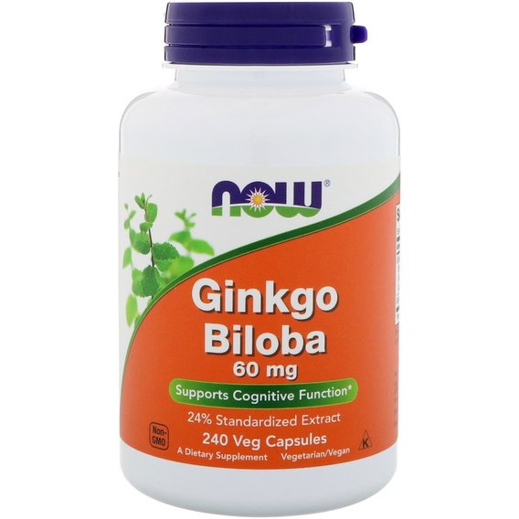 Гинкго Билоба NOW Foods Ginkgo Biloba 60 mg 240 Veg Caps