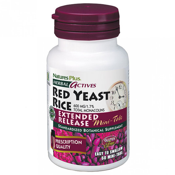 Красный рис Nature's Plus Herbal Actives, Red Yeast Rice 600 mg 60 Mini Tabs