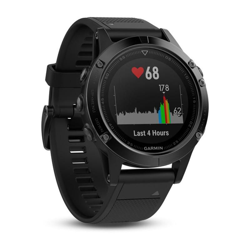 Спортивний годинник Garmin Fenix ​​5 Black Sapphire with Black Band (010-01688-11) (F00145517)