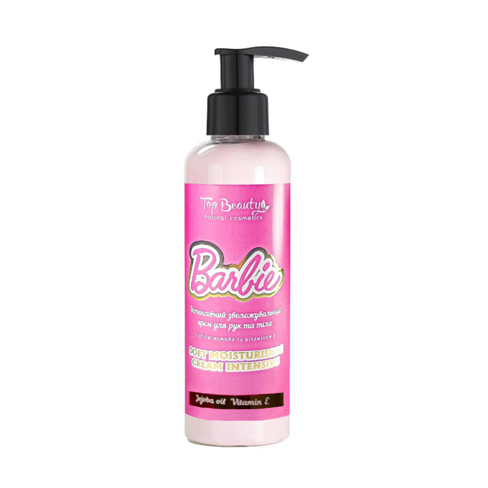 Крем для тіла та рук зволожувальний Top Beauty Barbie Soft Moisturising Cream Intensive 200 мл (4820169180193)