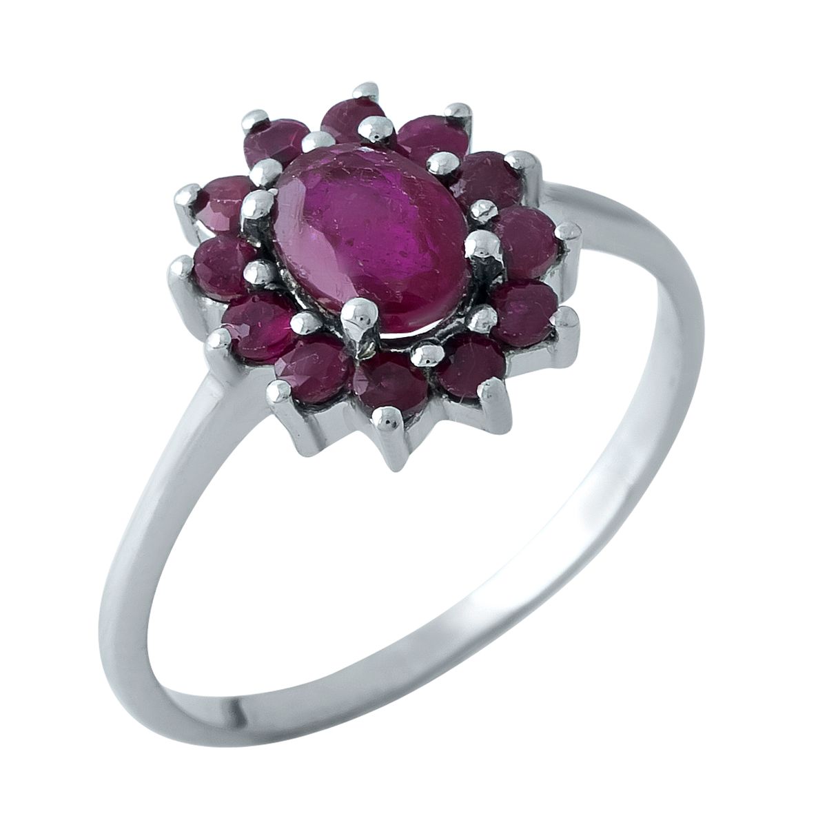Серебряное кольцо SilverBreeze с натуральным рубином (1968109) 18.5 размер