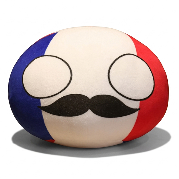 Брелок-іграшка Countryballs (Кантрибол) Франція 10 см, м'який плюш, різнокольоровий, Bioworld
