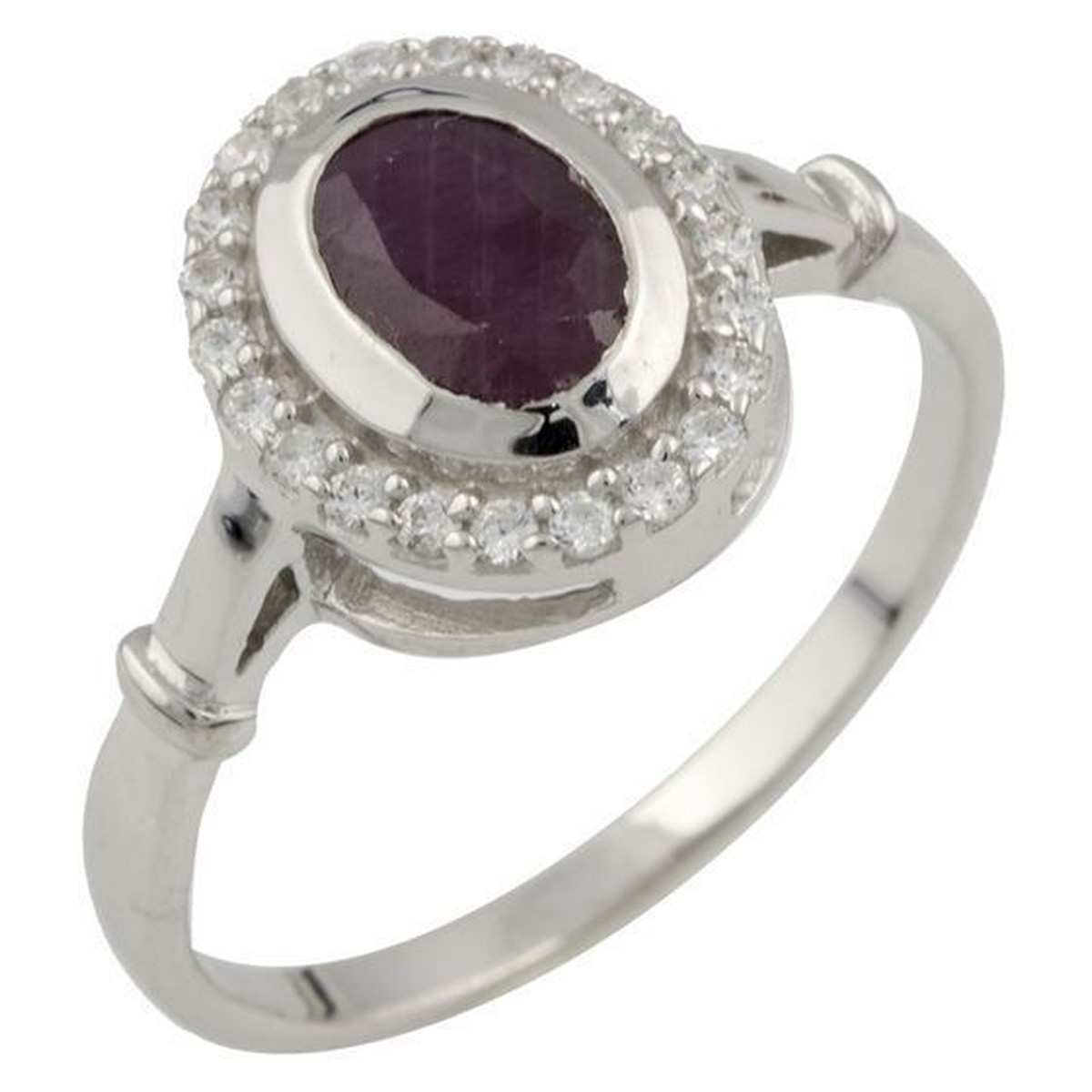 Серебряное кольцо SilverBreeze с натуральным рубином 17 размер (1087992)