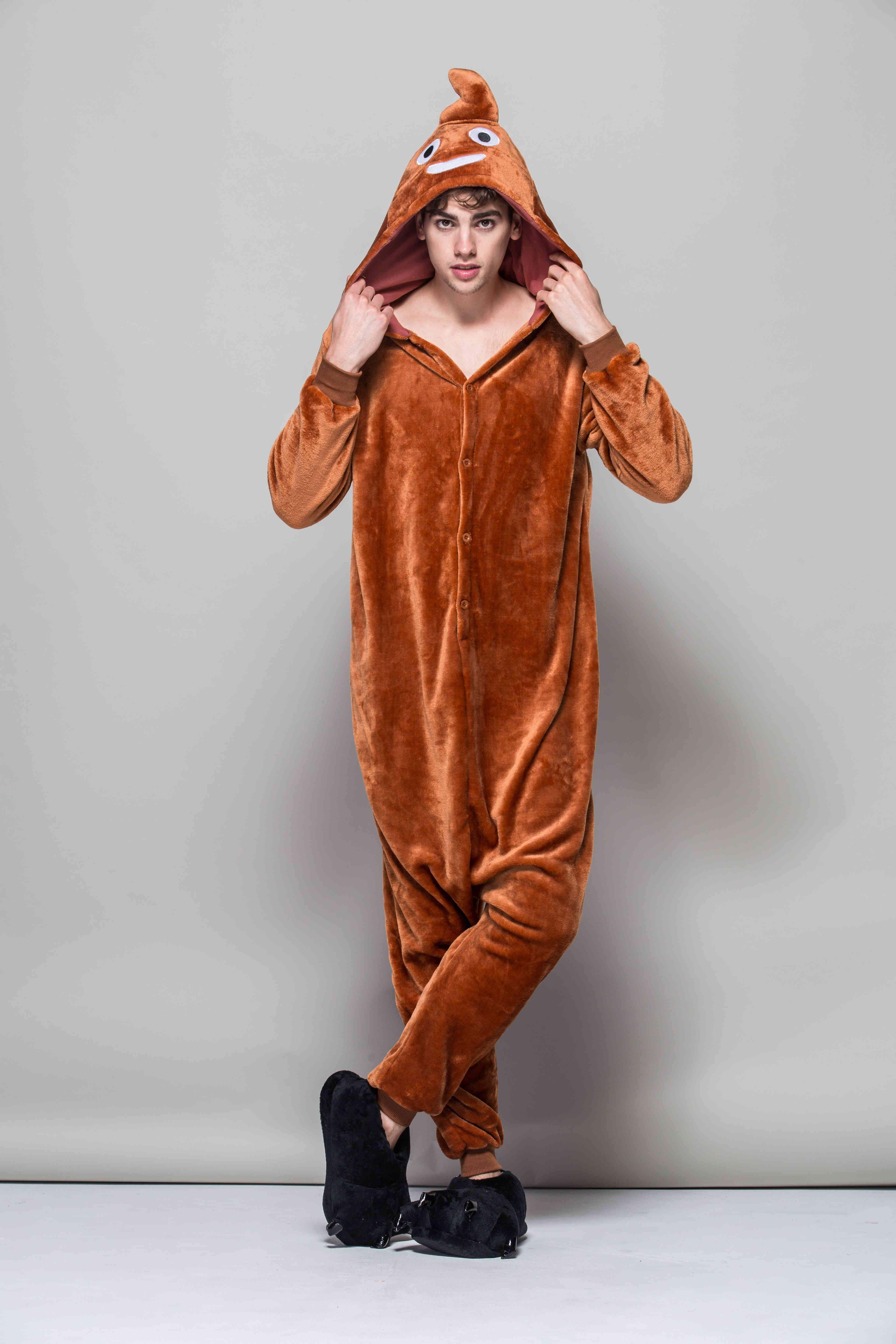 Пижама Кигуруми взрослая BearWear Эмоджи Пуу S 145 - 155 см Коричневый (K1W1-0043-S)