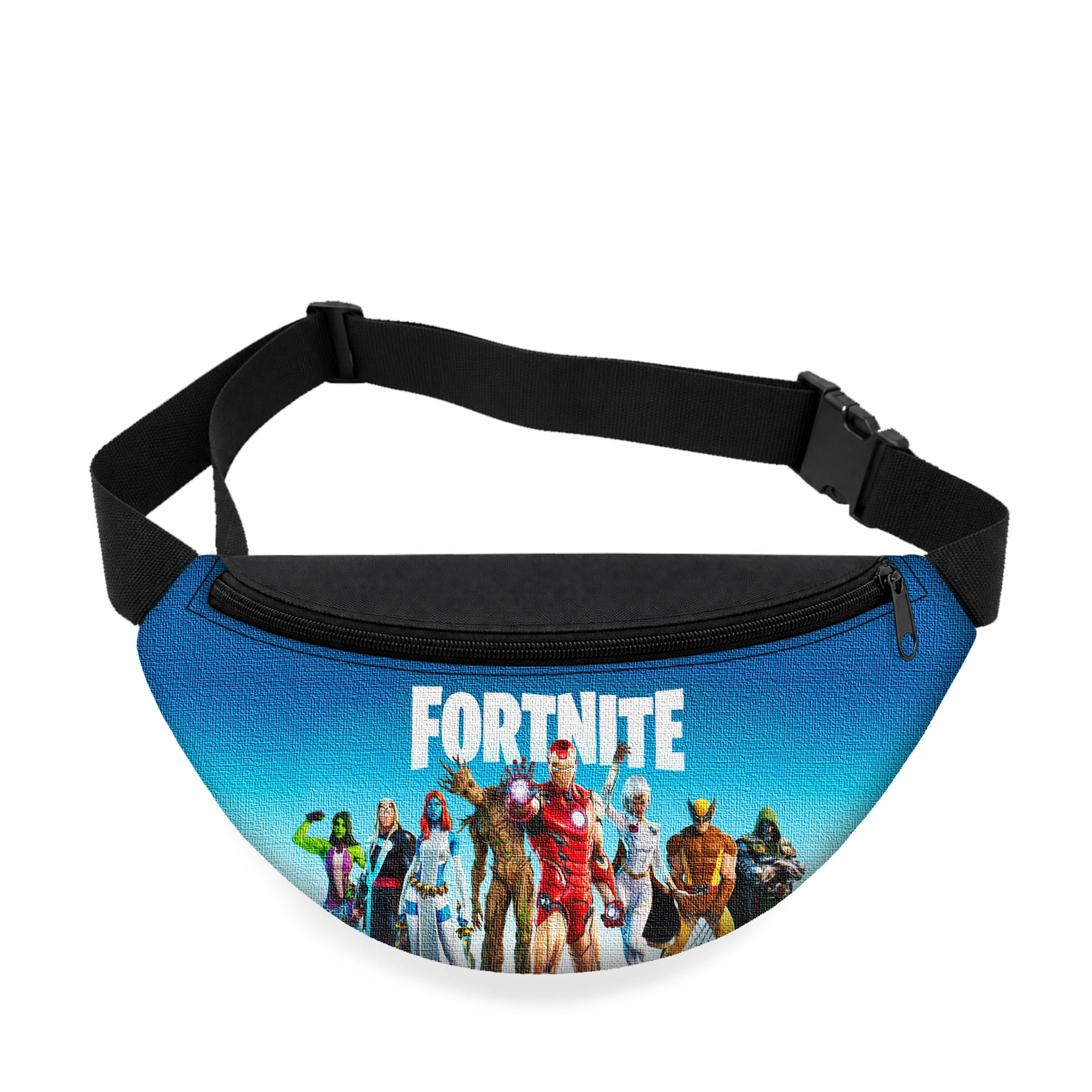 Дитяча сумка-бананка Fortnite чорна 32х15х7,5 см