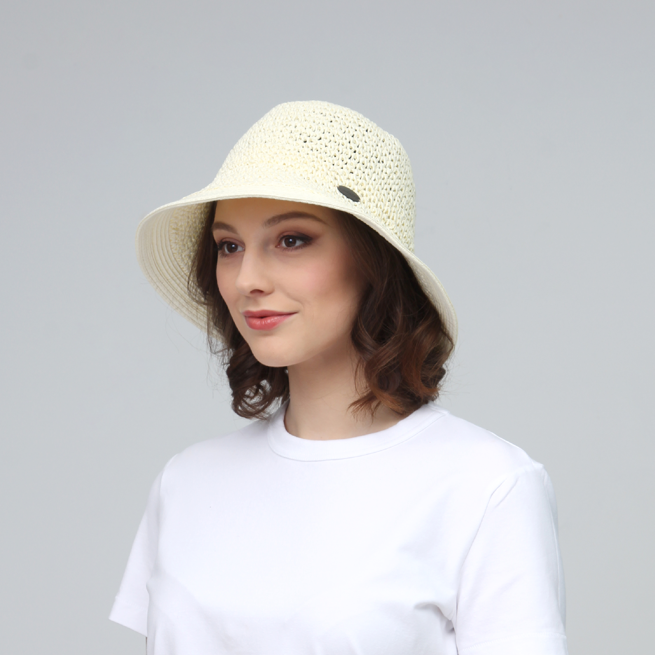 Шляпа LuckyLOOK с маленькими полями 376-442 One size Бежевая