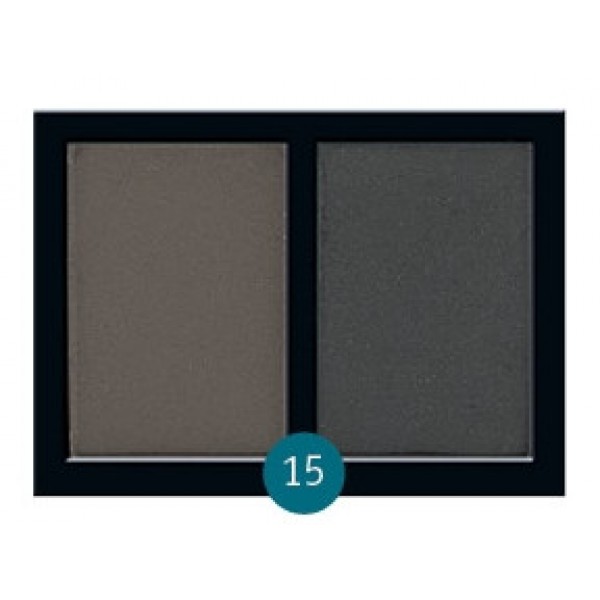 Бархатные двухцветные тени для бровей Eva cosmetics Satin Touch №15