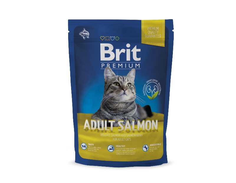 Brit (Чехия) Сухой корм Brit Premium Cat Adult Salmon 1,5кг для взрослых с лососем