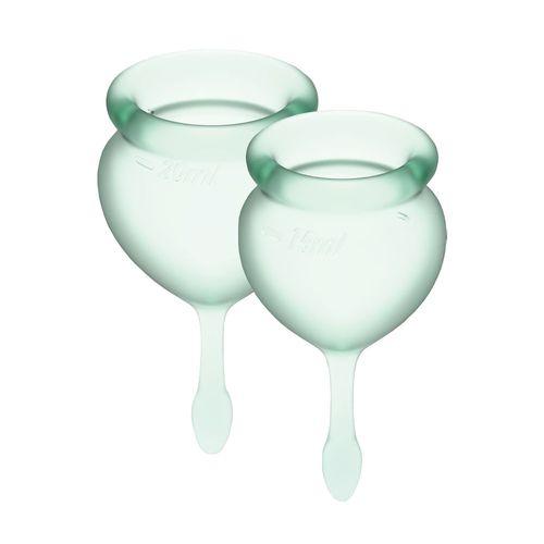 Набір менструальних чаш Satisfyer Feel Good Light green 15мл та 20мл мішечок для зберігання (SO3585)