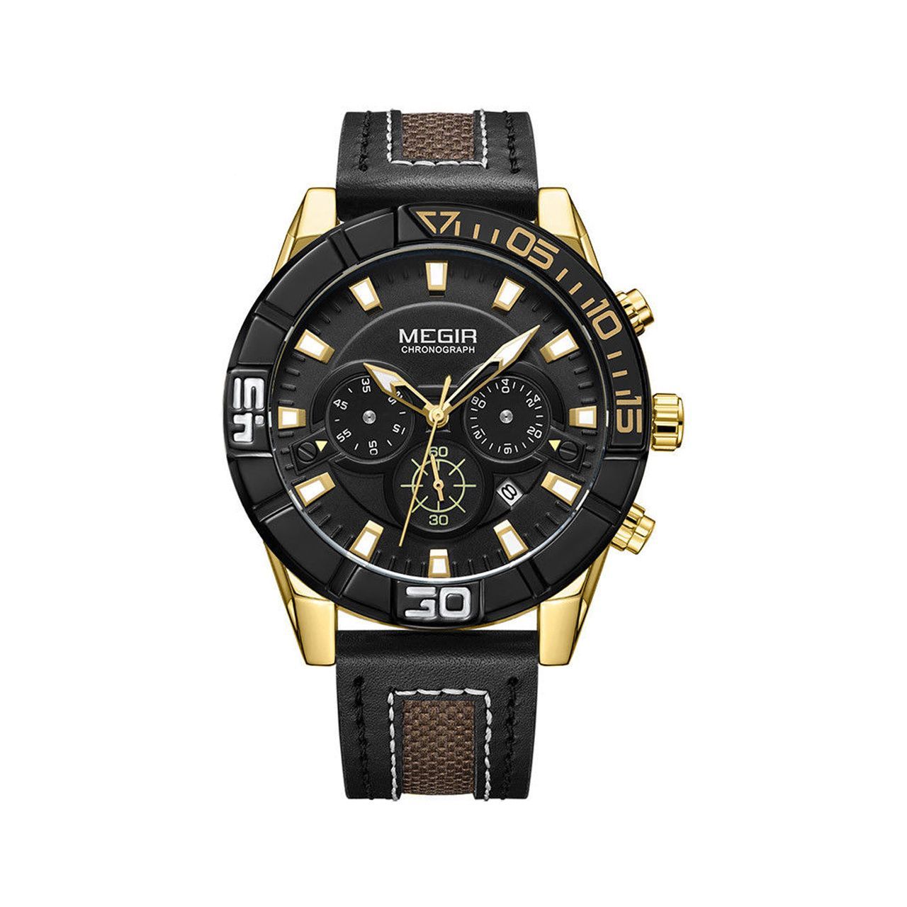 Часы Megir Gold Black MG2066 (ML2066GGD-BK-1N3)