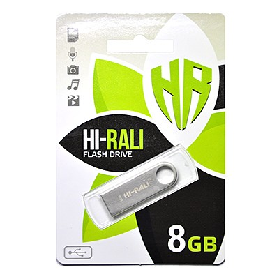 Флеш-накопичувач USB 8GB Hi-Rali Shuttle Series Silver (HI-8GBSHSL)